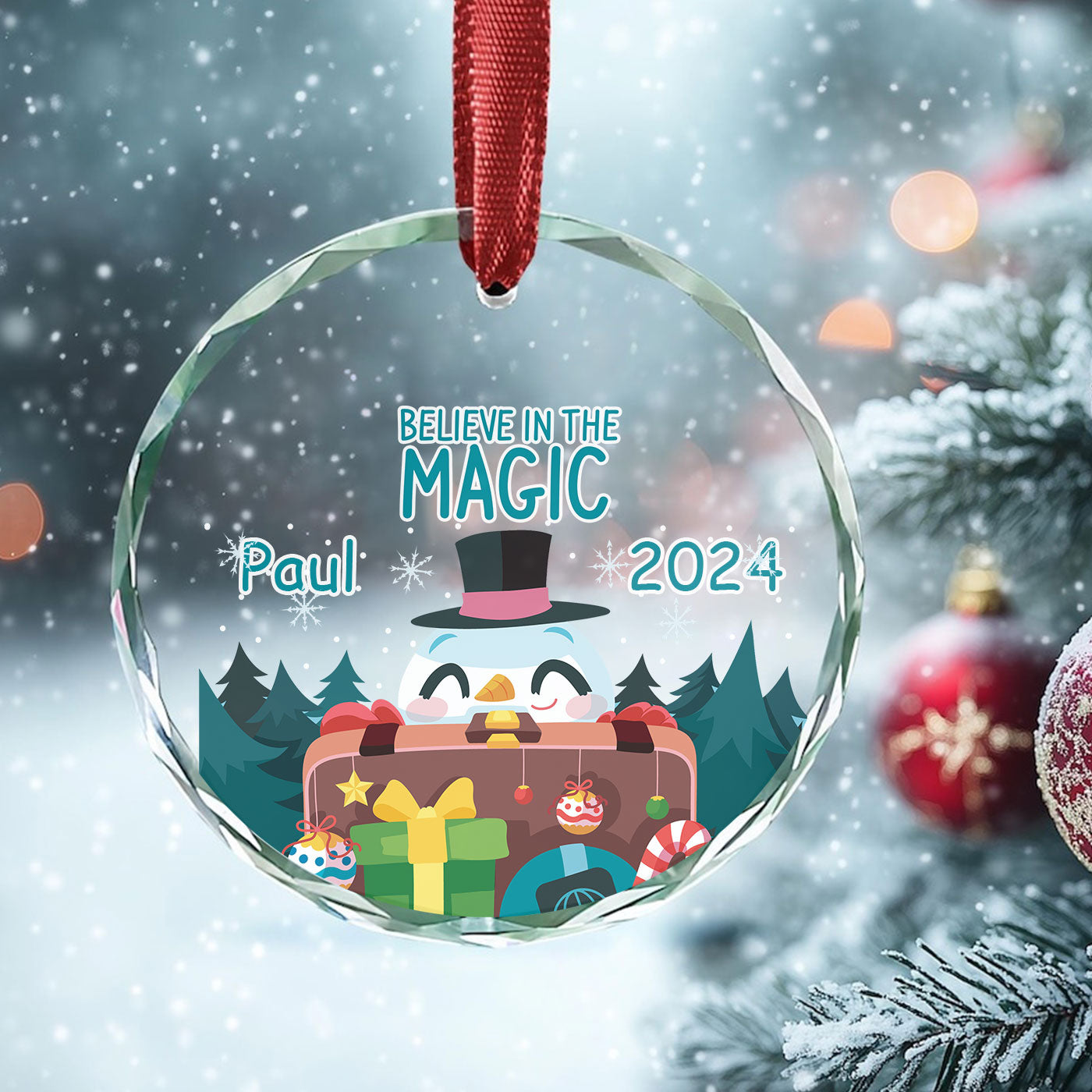 Believe in the Magic Christmas | Embrace the Joy of the Season | Glass Ornament